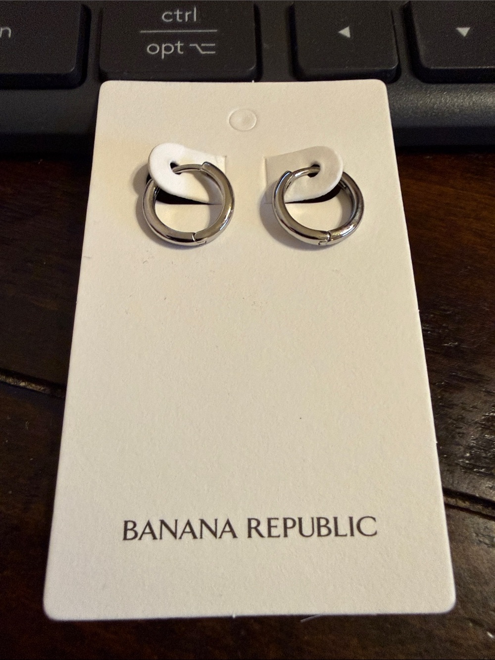 NEW Banana Republic Silver Huggie Hoop Earrings - Classic, Polished Small Hoops